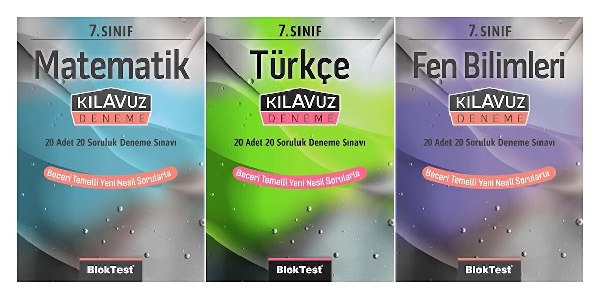 Bloktest 7. Sınıf Matematik + Türkçe + Fen + Sosyal Kılavuz Deneme Seti 4 Kitap 2023