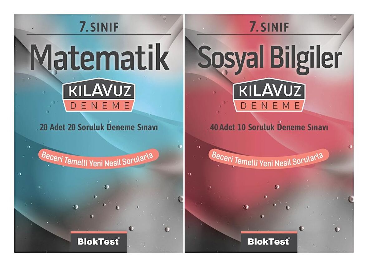 Bloktest 7. Sınıf Matematik + Sosyal Bilgiler Kılavuz Deneme Seti 2 Kitap 2023