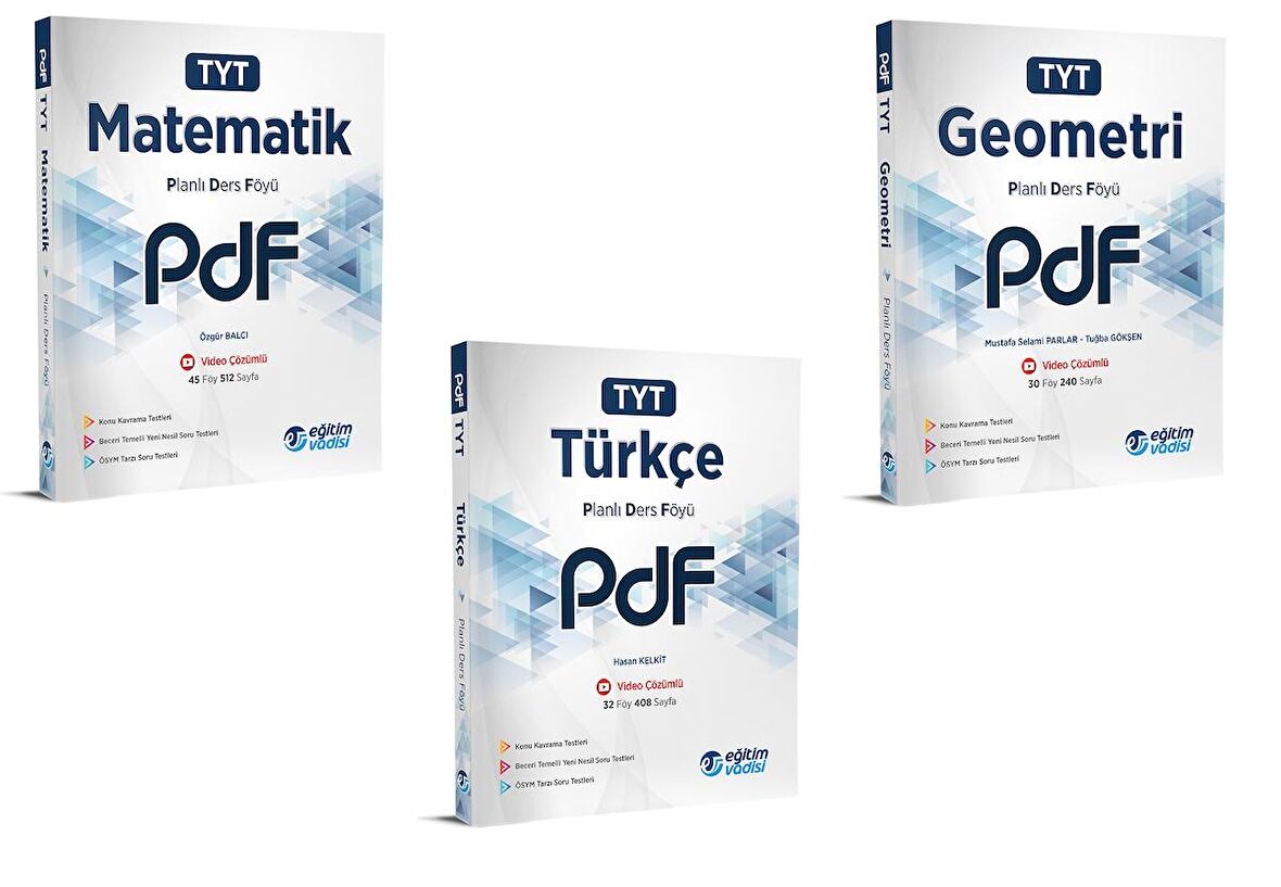 Eğitim Vadisi Tyt Matematik Türkçe Geometri Pdf Planlı Ders Föyü Seti 2023