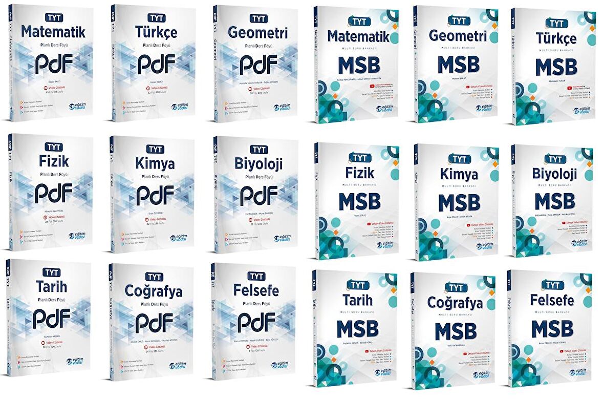 Eğitim Vadisi Tyt Pdf Planlı Ders Föyü Seti + Msb Multi Soru Bankası Tam Set 2023