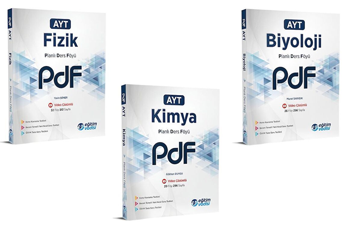 Eğitim Vadisi Ayt Fizik Kimya Biyoloji Pdf Planlı Ders Föyü Seti 2023