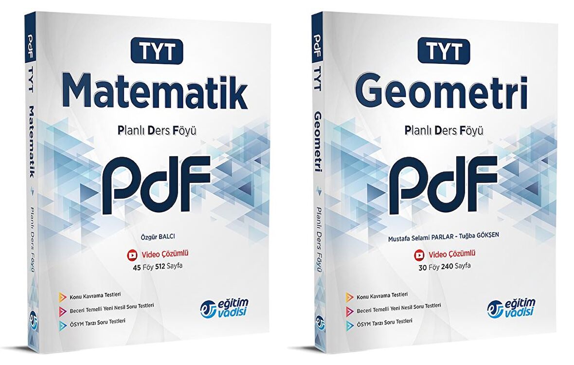 Eğitim Vadisi Tyt Matematik + Geometri Pdf Planlı Ders Föyü Seti 2 Kitap 2023