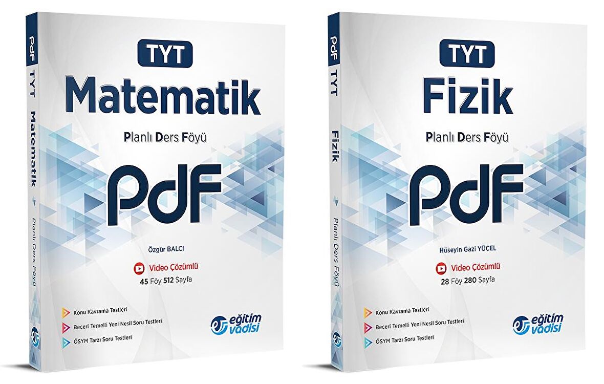 Eğitim Vadisi Tyt Matematik + Fizik Pdf Planlı Ders Föyü Seti 2 Kitap 2023