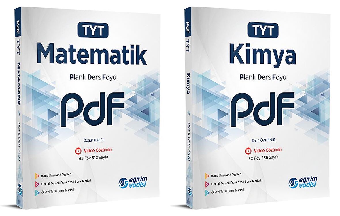 Eğitim Vadisi Tyt Matematik + Kimya Pdf Planlı Ders Föyü Seti 2 Kitap 2023