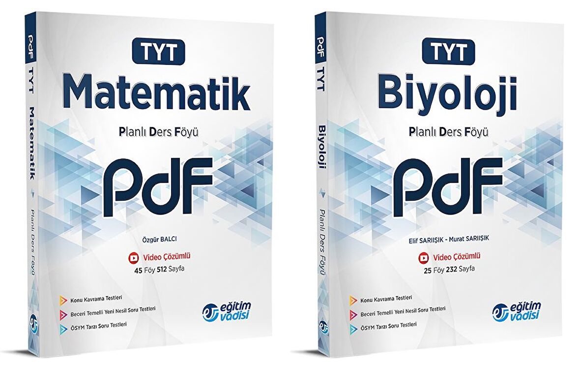 Eğitim Vadisi Tyt Matematik + Biyoloji Pdf Planlı Ders Föyü Seti 2 Kitap 2023