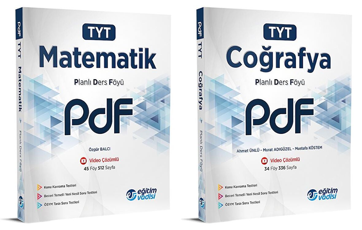 Eğitim Vadisi Tyt Matematik + Coğrafya Pdf Planlı Ders Föyü Seti 2 Kitap 2023