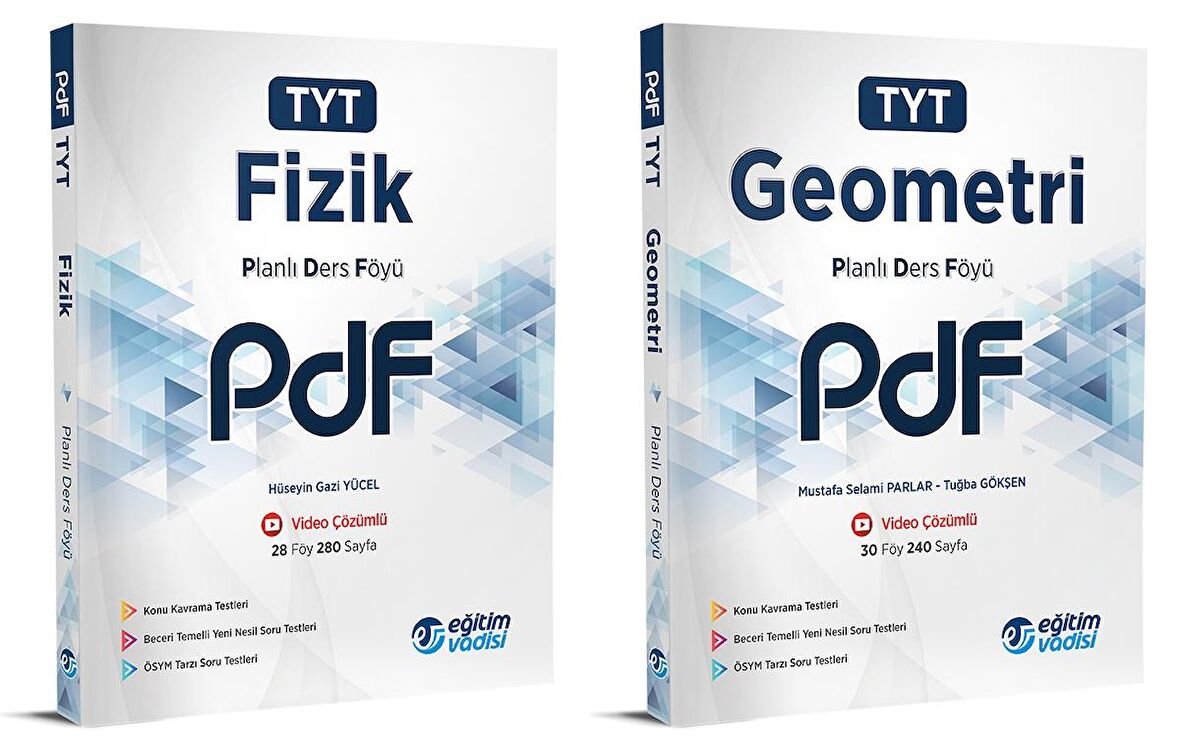 Eğitim Vadisi Tyt Fizik + Geometri Pdf Planlı Ders Föyü Seti 2 Kitap 2023