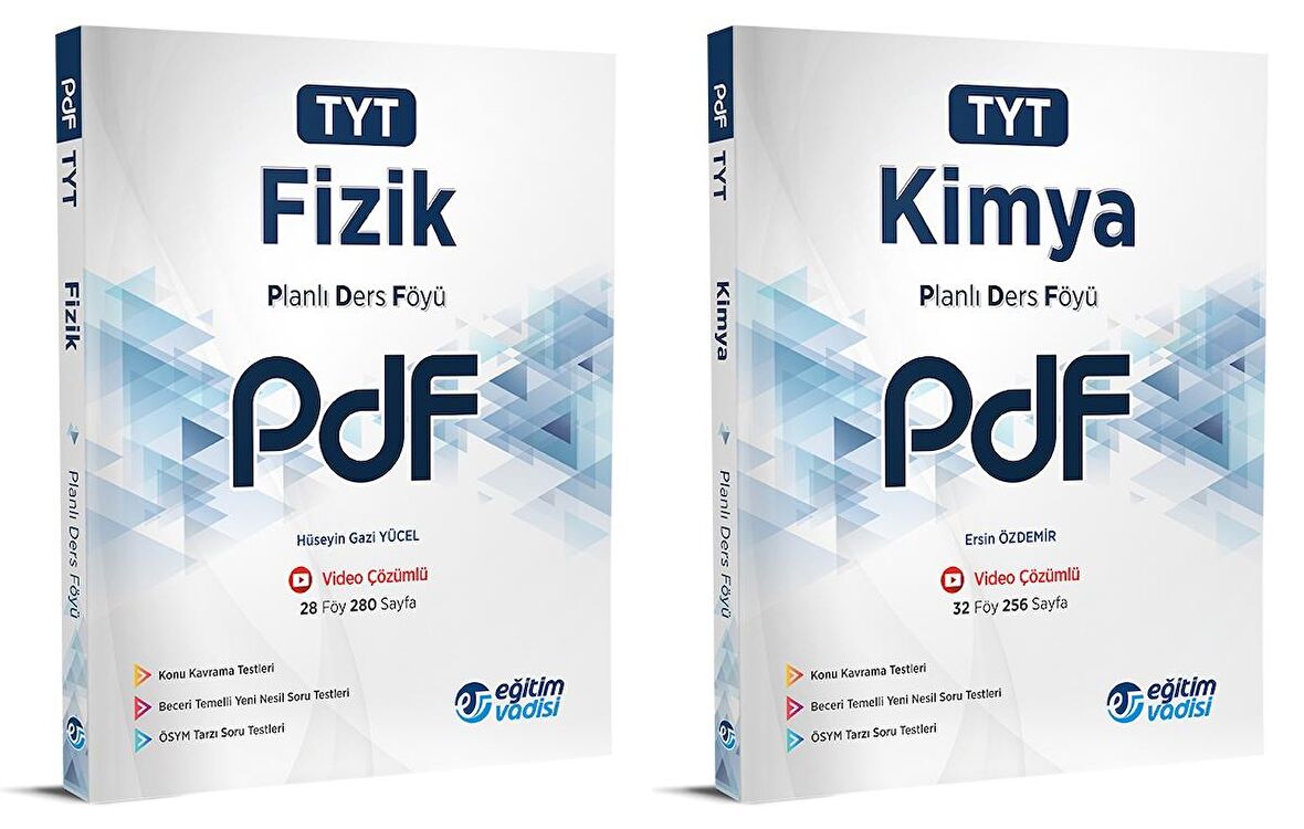 Eğitim Vadisi Tyt Fizik + Kimya Pdf Planlı Ders Föyü Seti 2 Kitap 2023