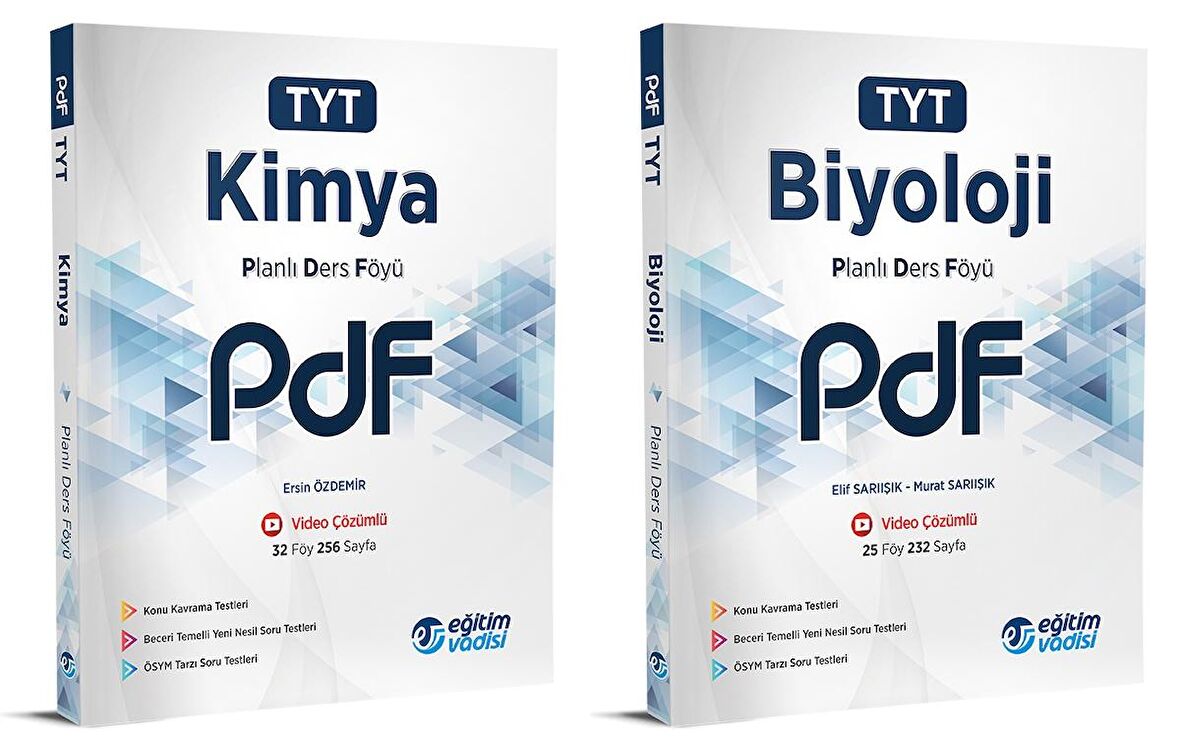 Eğitim Vadisi Tyt Kimya + Biyoloji Pdf Planlı Ders Föyü Seti 2 Kitap 2023