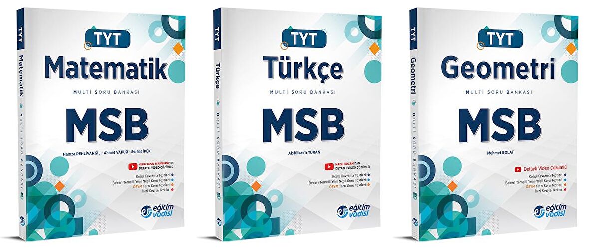 Eğitim Vadisi Tyt Matematik + Türkçe + Geometri Msb Multi Soru Bankası Seti 3 Kitap 2023
