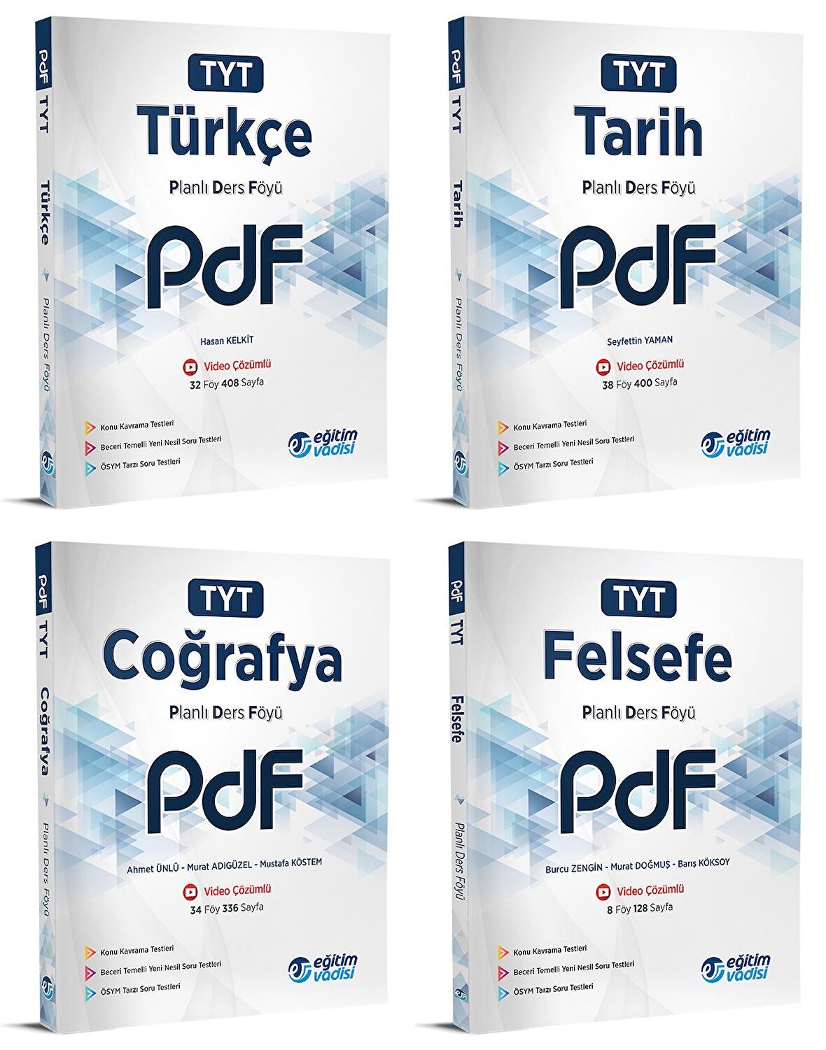 Eğitim Vadisi Tyt Türkçe + Tarih + Coğrafya + Felsefe Pdf Seti 4 Kitap 2023