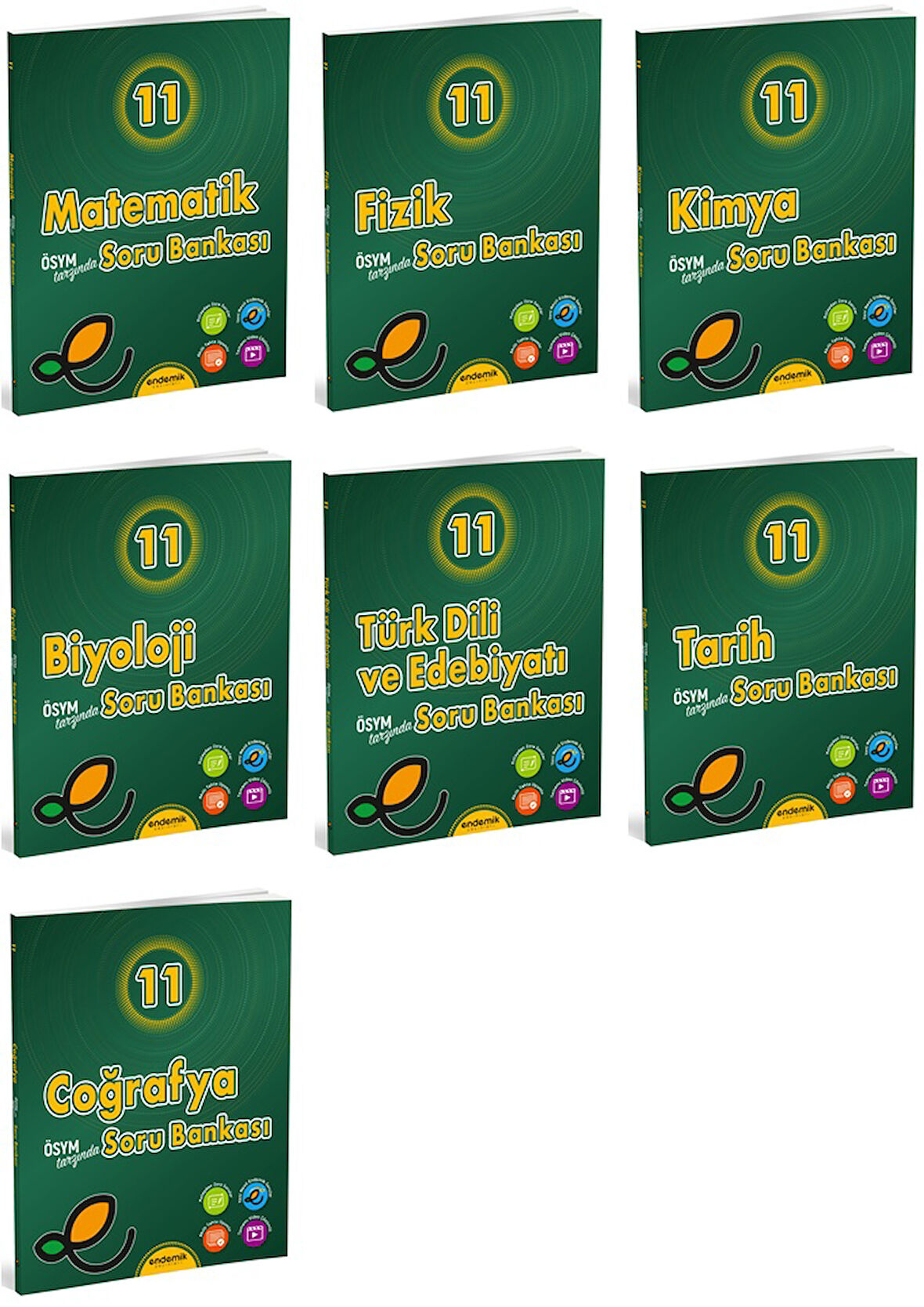 Endemik 2025 11. Sınıf Soru Kitabı Seti Tam Set 7 Kitap