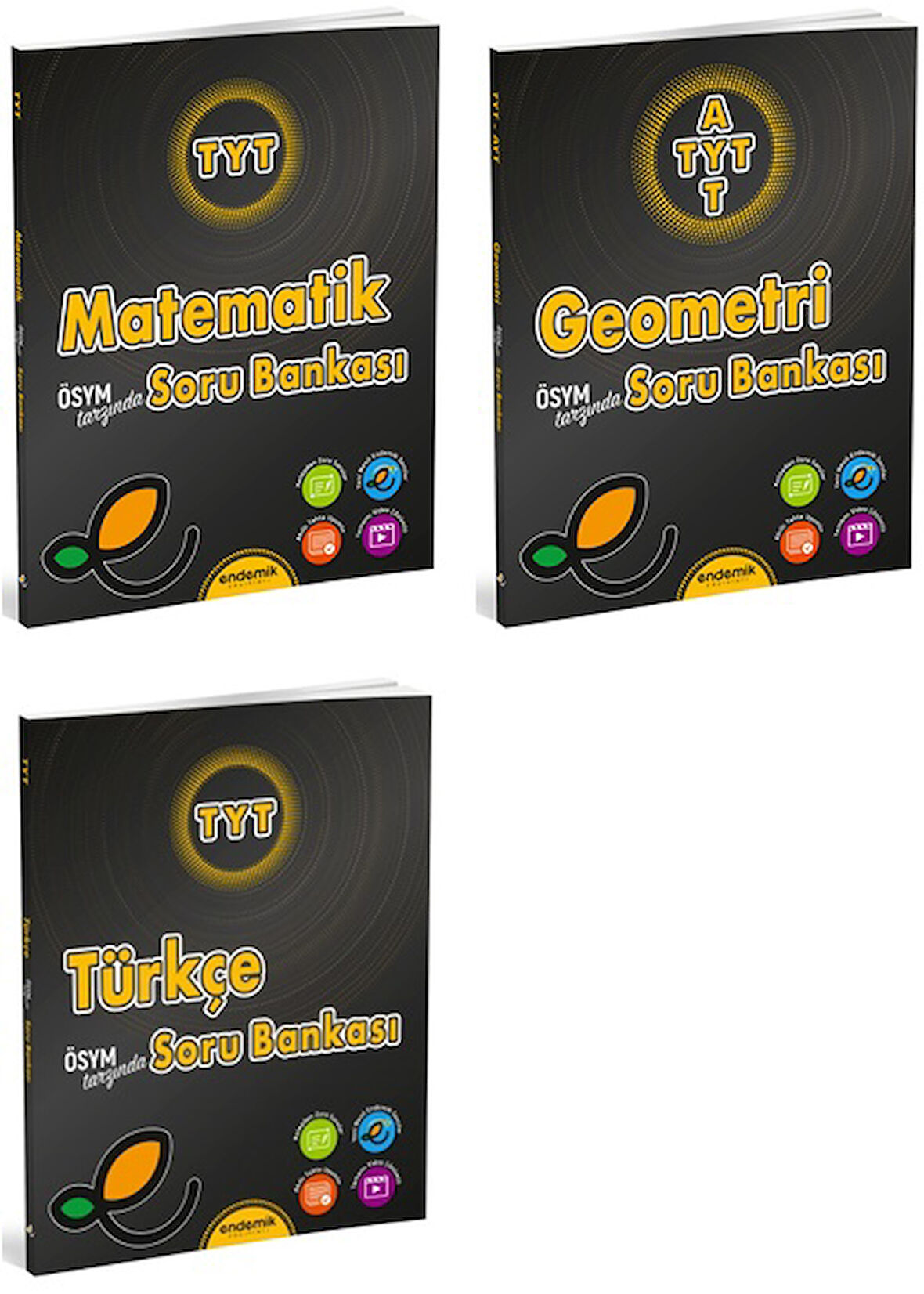 Endemik 2025 Tyt Matematik + Geometri + Türkçe Soru Kitabı Seti 3 Kitap