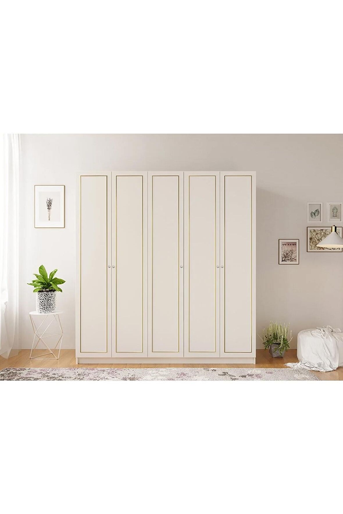 Rabi Mobilya Gold Country 5 Kapaklı Mega Gardırop 