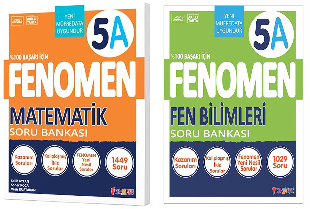 Fenomen Okul 2025 5. Sınıf Matematik + Fen Bilimleri A Serisi Soru Seti 2 Kitap Güncel Müfredat