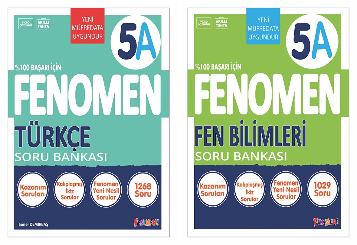 Fenomen Okul 2025 5. Sınıf Türkçe + Fen Bilimleri A Serisi Soru Seti 2 Kitap Güncel Müfredat