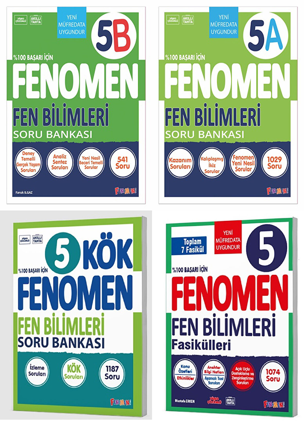 Fenomen Okul 2025 5. Sınıf Fen Bilimleri A + B + Kök + Fasikül Seti 4 Kitap Güncel Müfredat