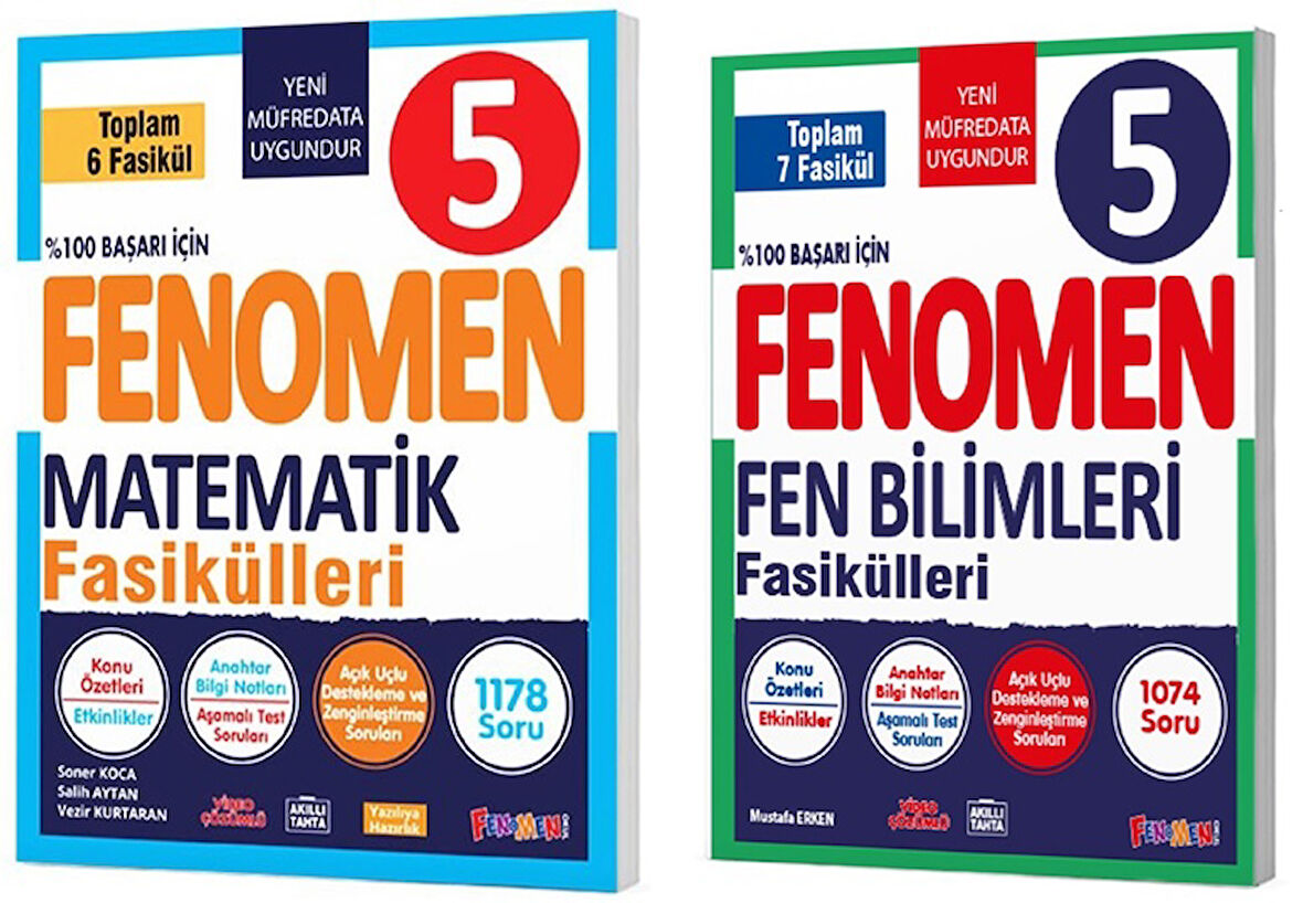Fenomen Okul 2025 5. Sınıf Matematik + Fen Bilimleri Fasikül Seti 2 Kitap Güncel Müfredat