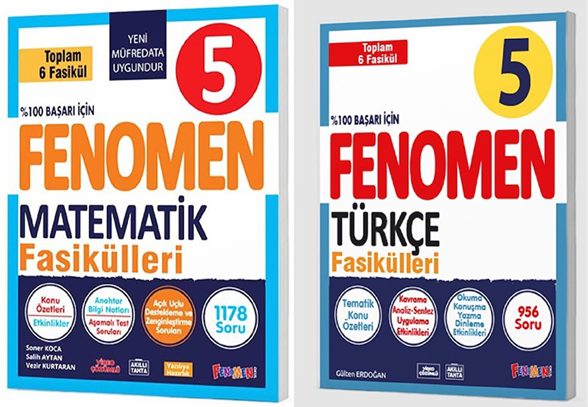 Fenomen Okul 2025 5. Sınıf Matematik + Türkçe Fasikül Seti 2 Kitap Güncel Müfredat