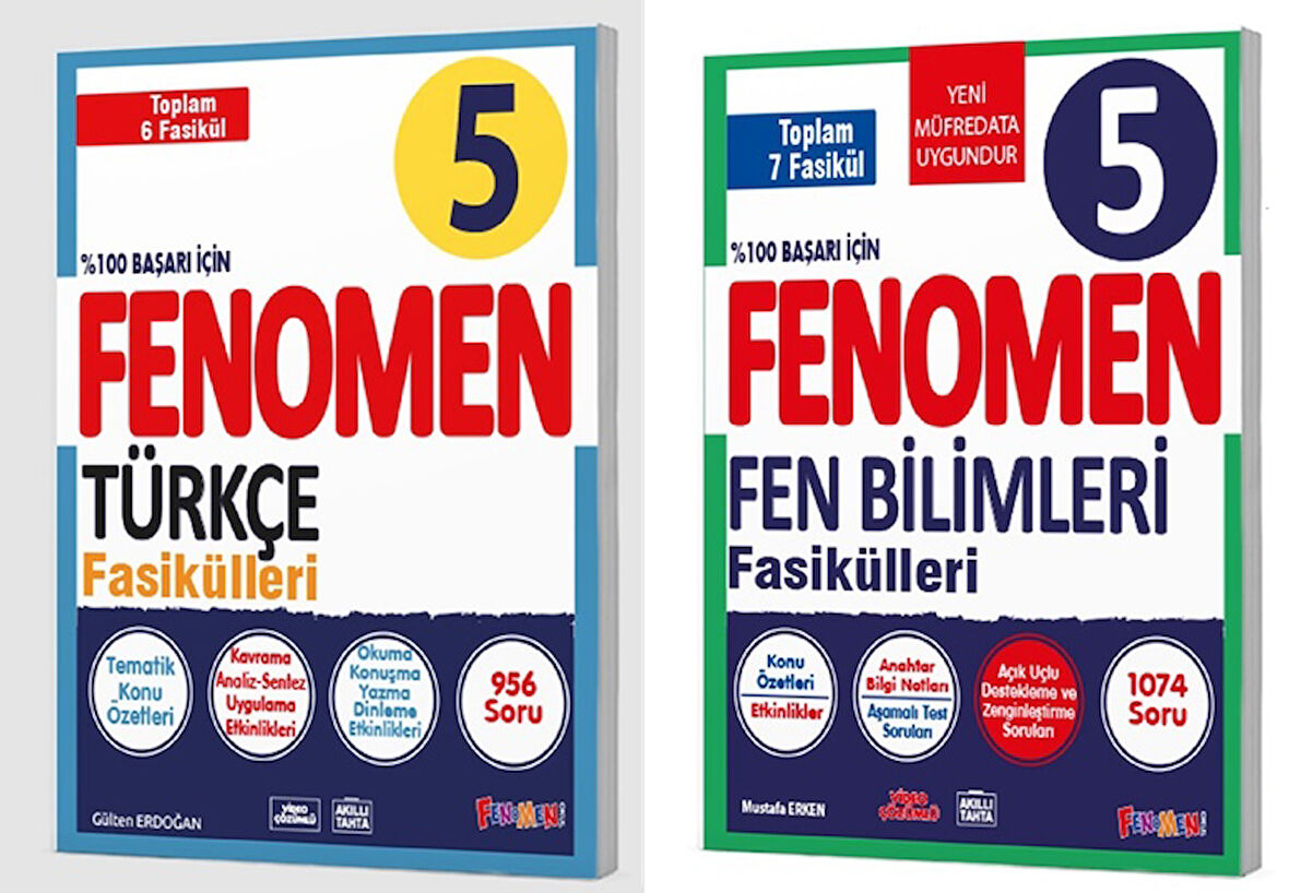 Fenomen Okul 2025 5. Sınıf Türkçe + Fen Bilimleri Fasikül Seti 2 Kitap Güncel Müfredat