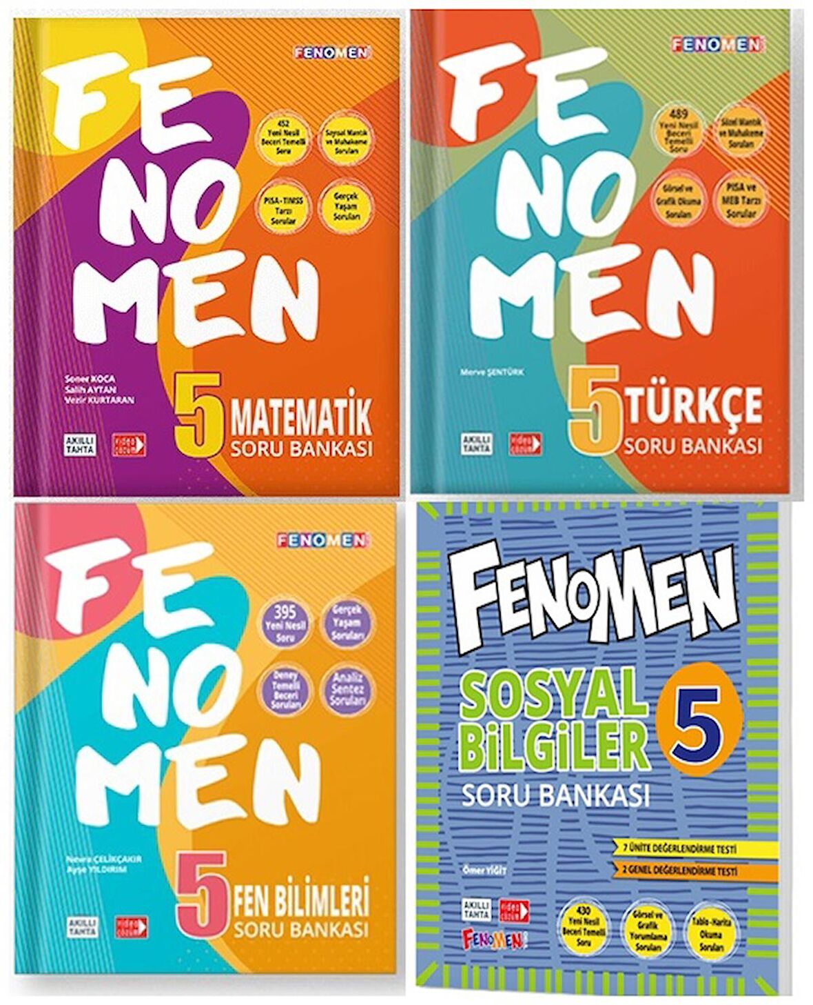 Fenomen Okul 5. Sınıf Matematik Türkçe Fen Sosyal Soru Seti 4 Kitap 2023