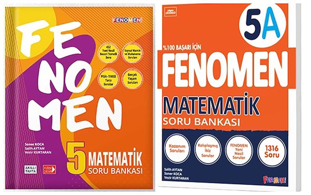 Fenomen Okul 5. Sınıf Matematik A + B Soru Bankası Seti 2 Kitap 2023