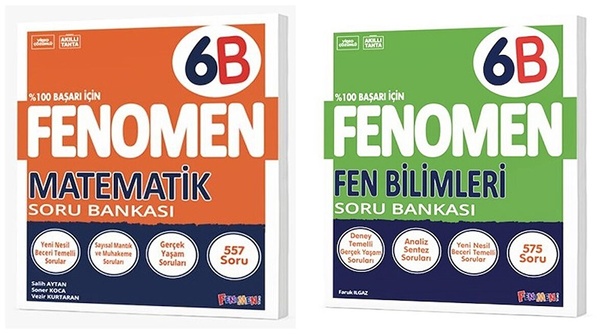 Fenomen Okul 2025 6. Sınıf Matematik + Fen Bilimleri B Serisi Soru Seti 2 Kitap