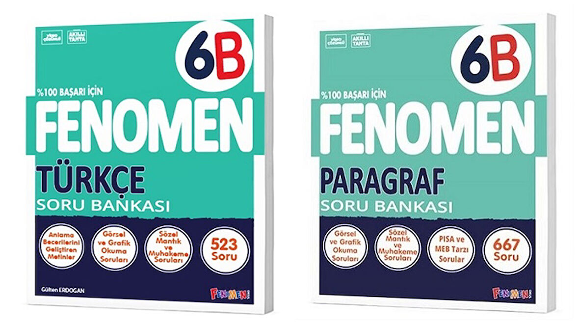 Fenomen Okul 2025 6. Sınıf Türkçe + Paragraf B Serisi Soru Seti 2 Kitap