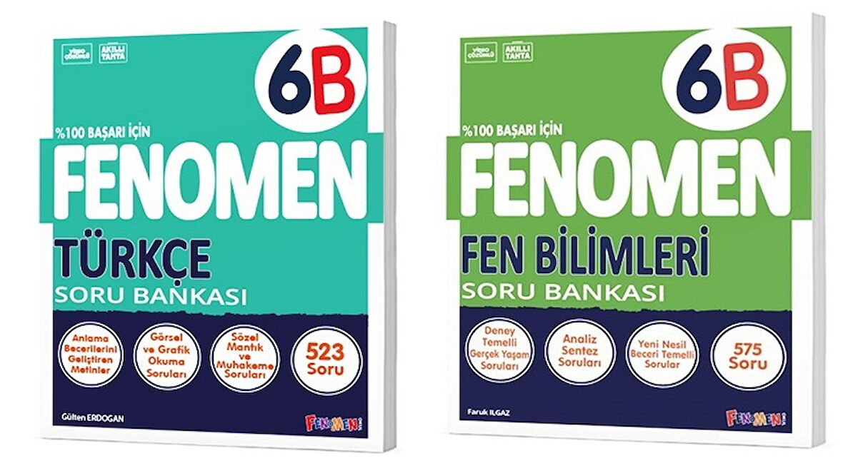 Fenomen Okul 2025 6. Sınıf Türkçe + Fen Bilimleri B Serisi Soru Seti 2 Kitap