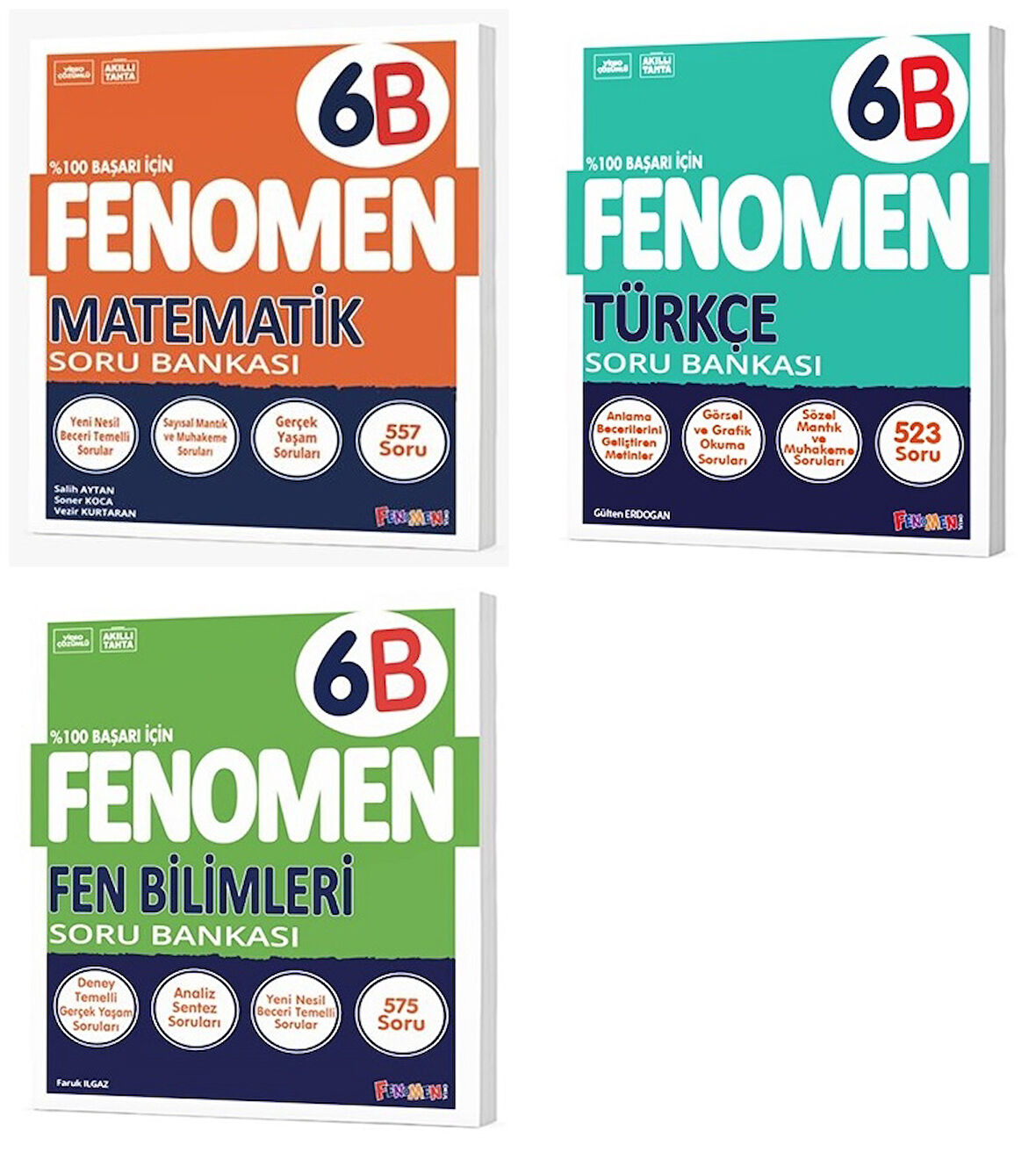 Fenomen Okul 2025 6. Sınıf Matematik + Türkçe + Fen B Serisi Soru Seti 3 Kitap