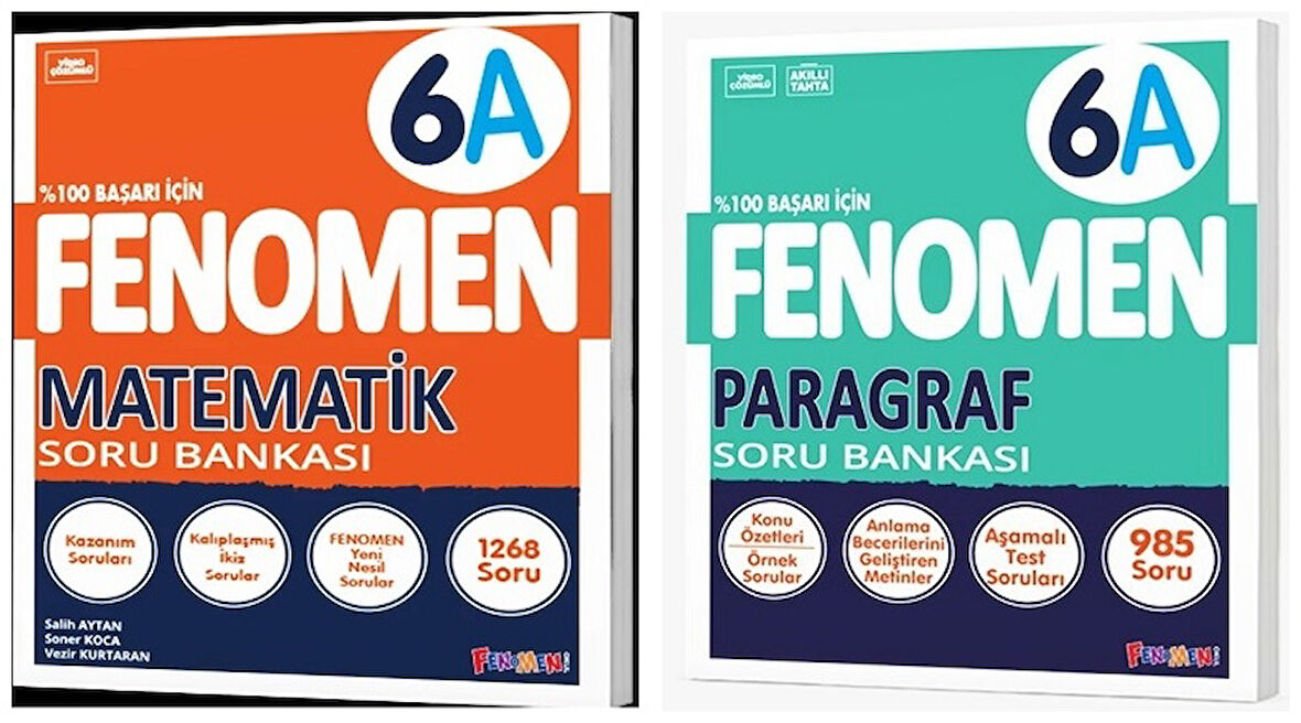 Fenomen Okul 2025 6. Sınıf Matematik + Paragraf A Serisi Soru Seti 2 Kitap