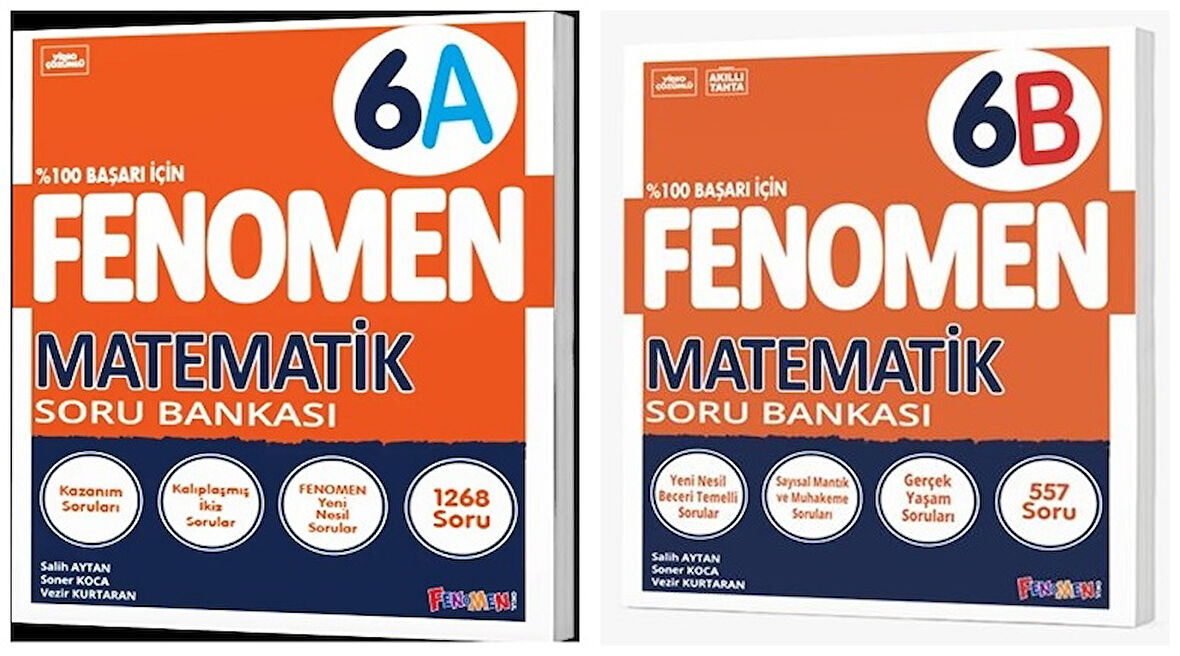 Fenomen Okul 2025 6. Sınıf Matematik A + B Serisi Soru Seti 2 Kitap