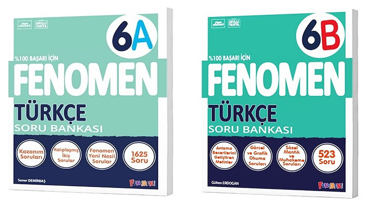 Fenomen Okul 2025 6. Sınıf Türkçe A + B Serisi Soru Seti 2 Kitap