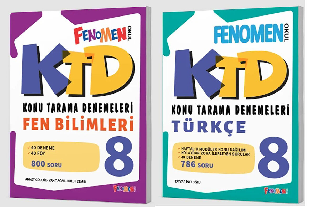 Fenomen Okul 2025 8. Sınıf Lgs Fen Bilimleri + Türkçe Konu Tarama Denemeleri Seti 2 Kitap
