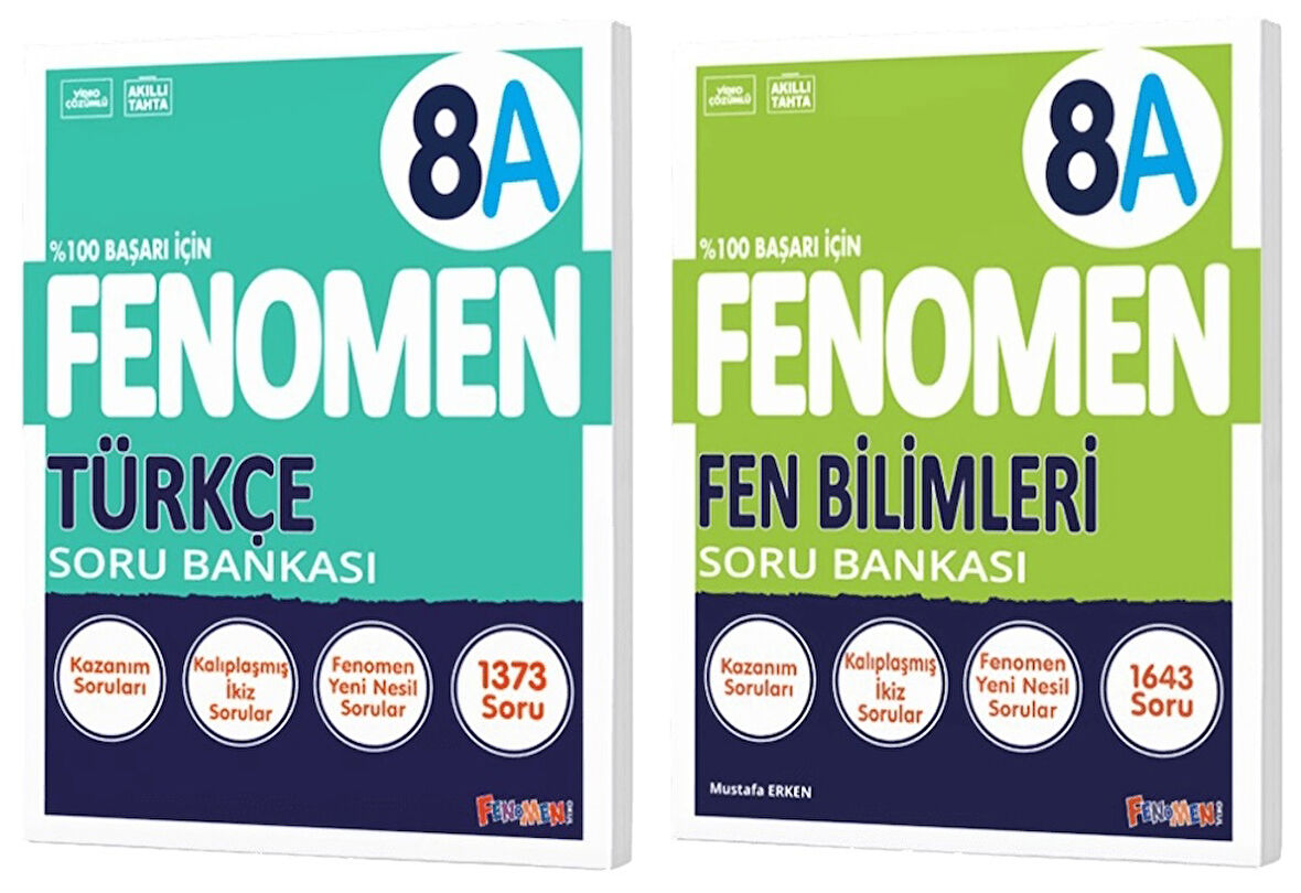 Fenomen Okul 2025 8. Sınıf Türkçe + Fen Bilimleri A Serisi Soru Bankası Seti 2 Kitap