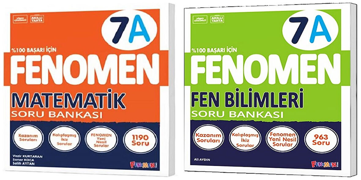 Fenomen Okul 2025 7. Sınıf Matematik + Fen Bilimleri A Serisi Soru Seti 2 Kitap