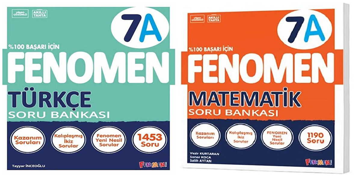 Fenomen Okul 2025 7. Sınıf Matematik + Türkçe A Serisi Soru Seti 2 Kitap