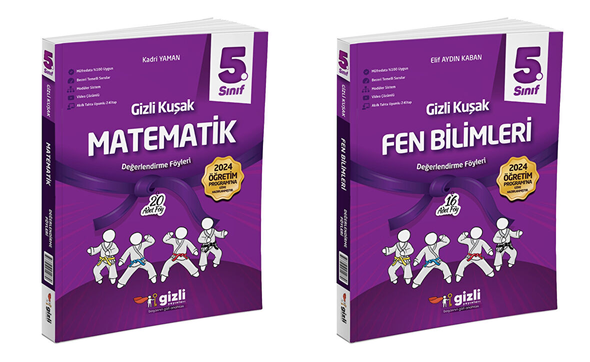 Gizli 2025 5. Sınıf Matematik + Fen Bilimleri Gizli Kuşak Serisi Seti 2 Kitap