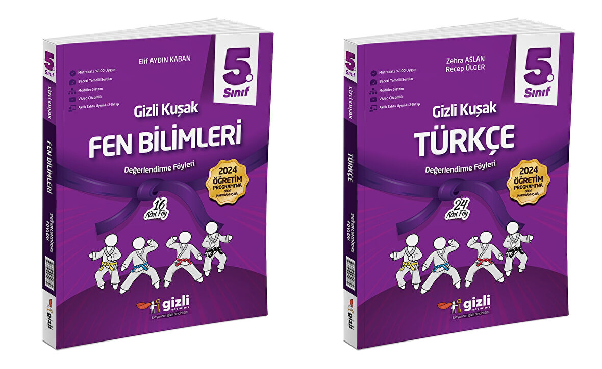 Gizli 2025 5. Sınıf Fen Bilimleri + Türkçe Gizli Kuşak Serisi Seti 2 Kitap