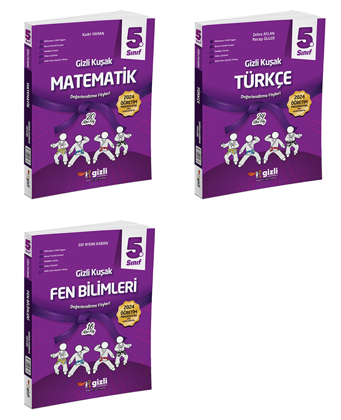 Gizli 2025 5. Sınıf Matematik + Türkçe + Fen Gizli Kuşak Serisi Seti 3 Kitap