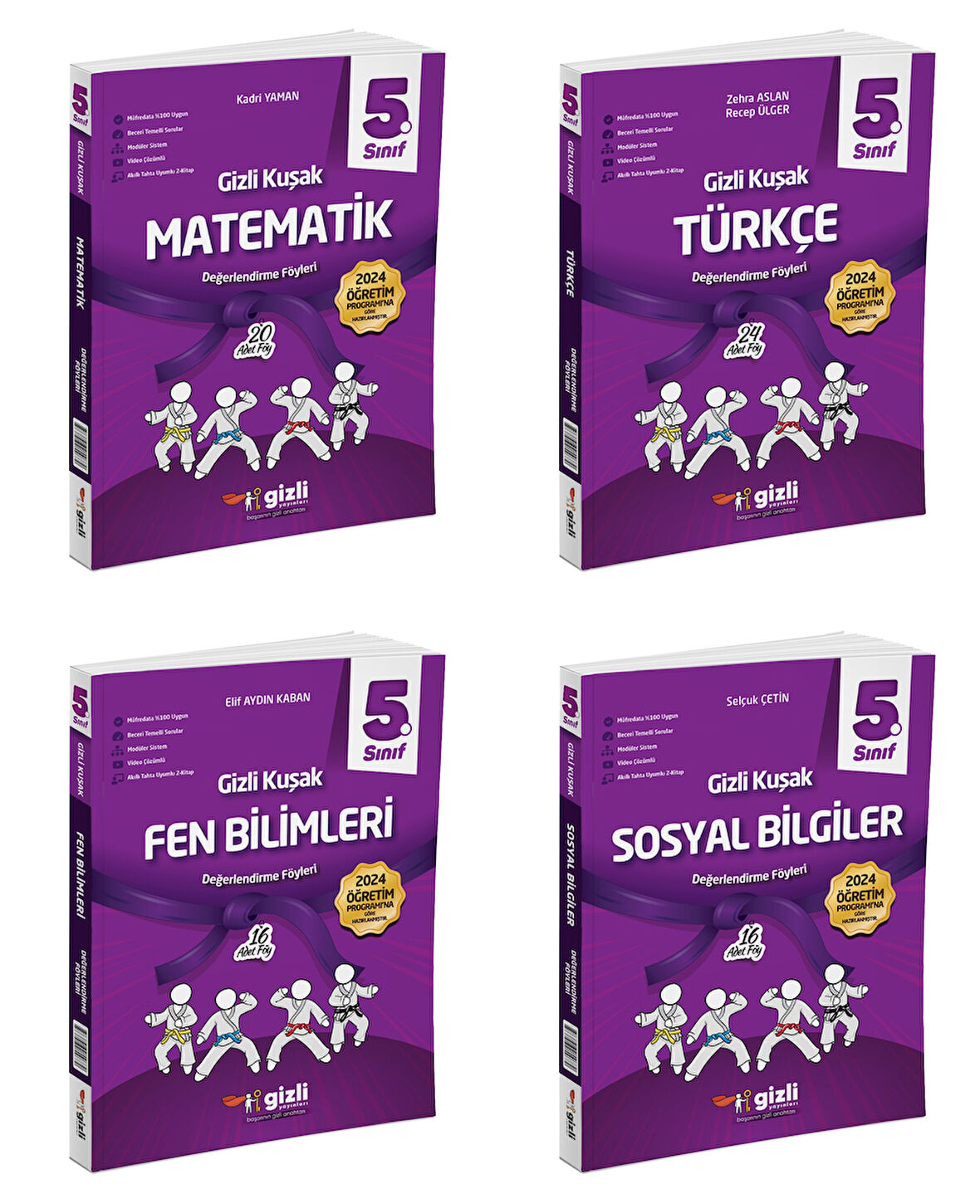 Gizli 2025 5. Sınıf Matematik + Türkçe + Fen + Sosyal Gizli Kuşak Serisi Seti 4 Kitap