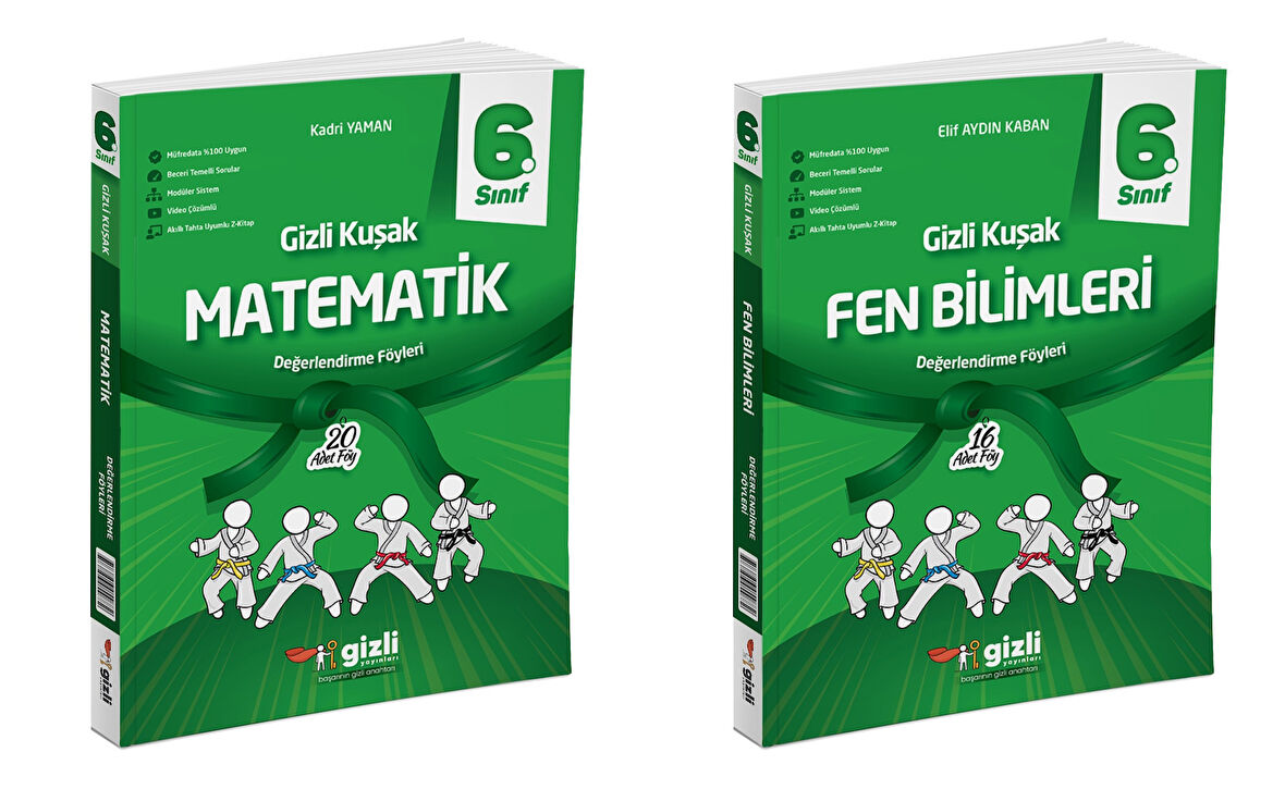 Gizli 2025 6. Sınıf Matematik + Fen Bilimleri Gizli Kuşak Serisi Seti 2 Kitap