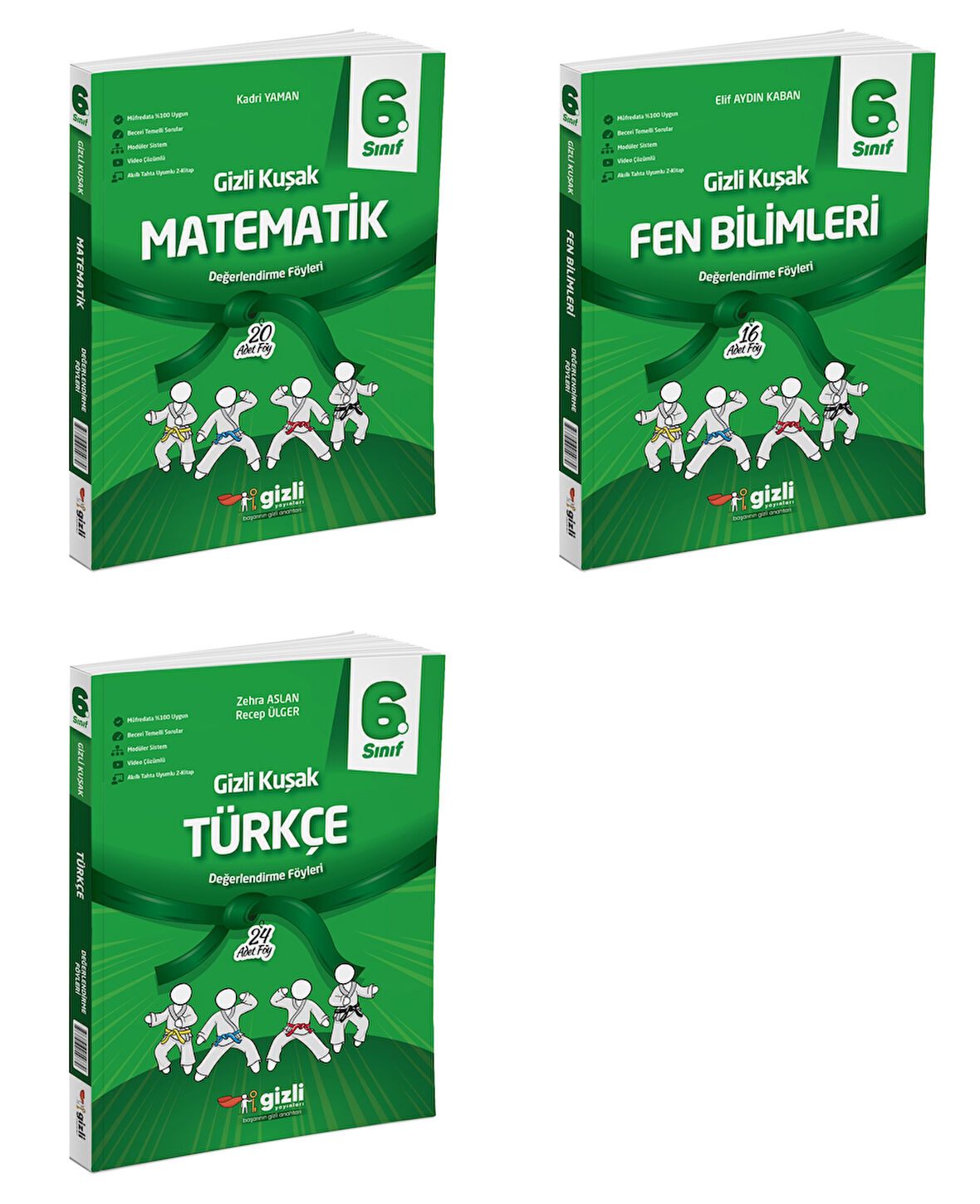 Gizli 2025 6. Sınıf Matematik + Türkçe + Fen Gizli Kuşak Serisi Seti 3 Kitap