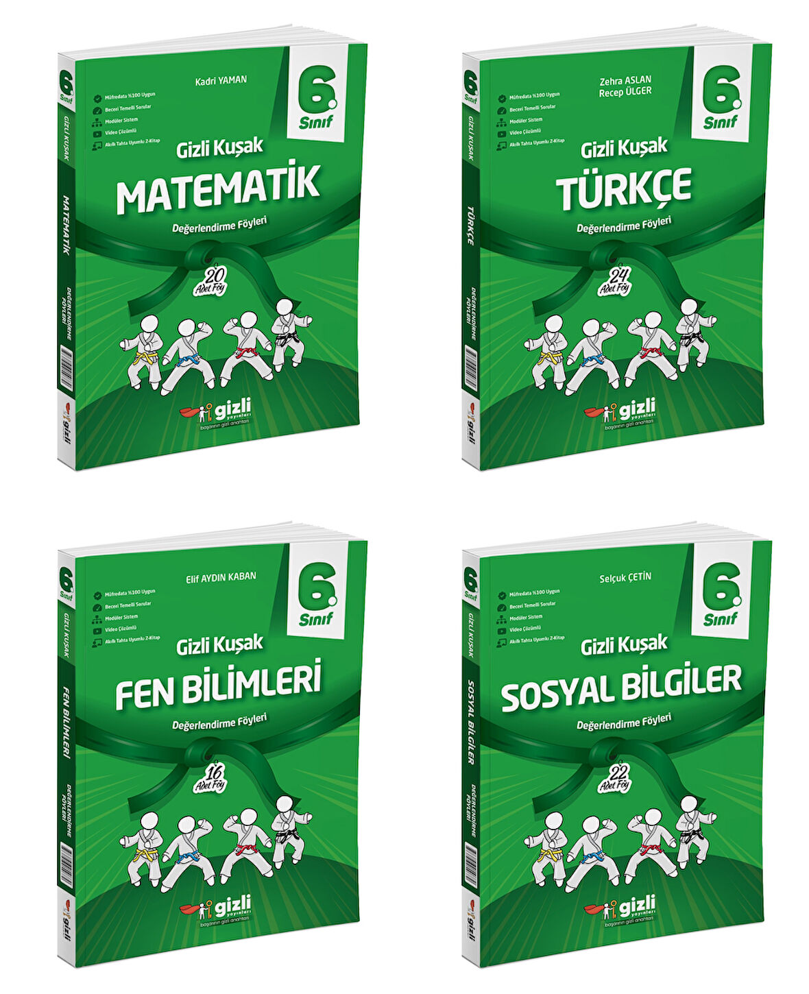 Gizli 2025 6. Sınıf Matematik + Türkçe + Fen + Sosyal Gizli Kuşak Serisi Seti 4 Kitap