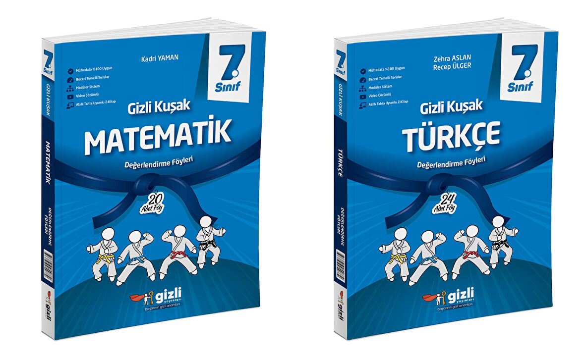 Gizli 2025 7. Sınıf Matematik + Türkçe Gizli Kuşak Serisi Seti 2 Kitap