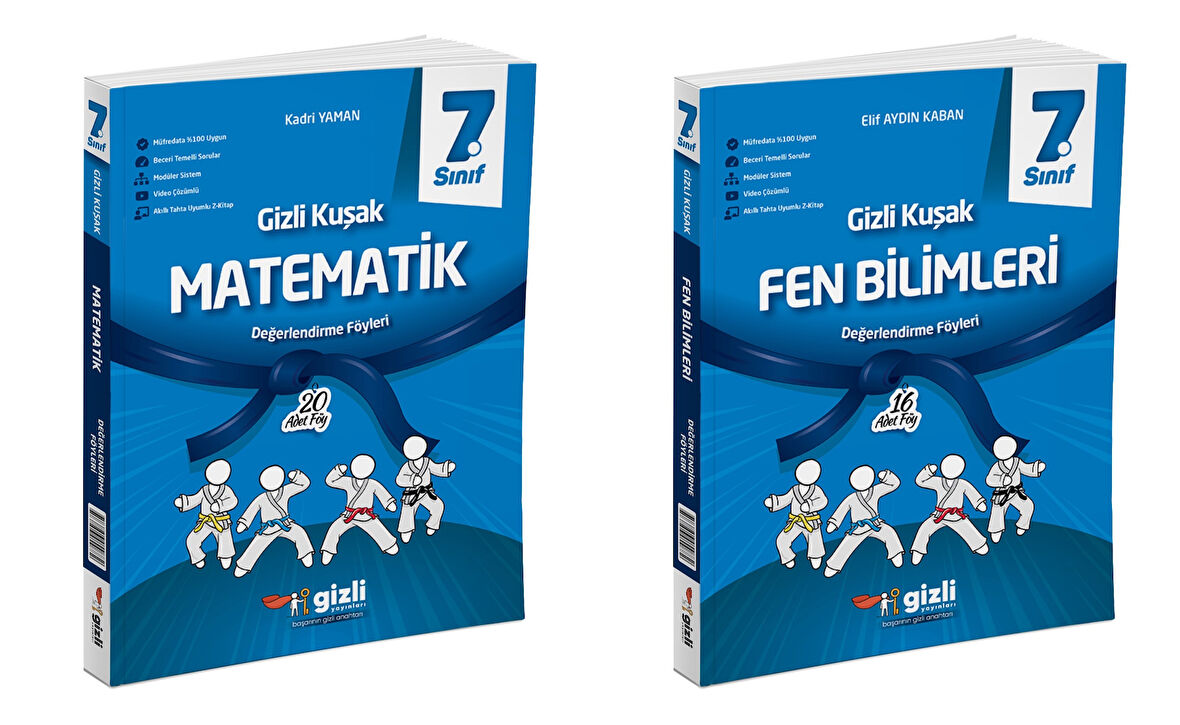 Gizli 2025 7. Sınıf Matematik + Fen Bilimleri Gizli Kuşak Serisi Seti 2 Kitap