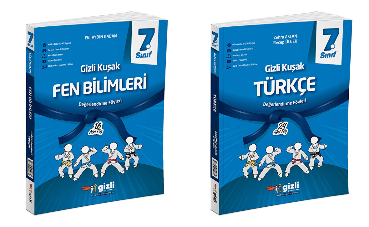 Gizli 2025 7. Sınıf Fen Bilimleri + Türkçe Gizli Kuşak Serisi Seti 2 Kitap