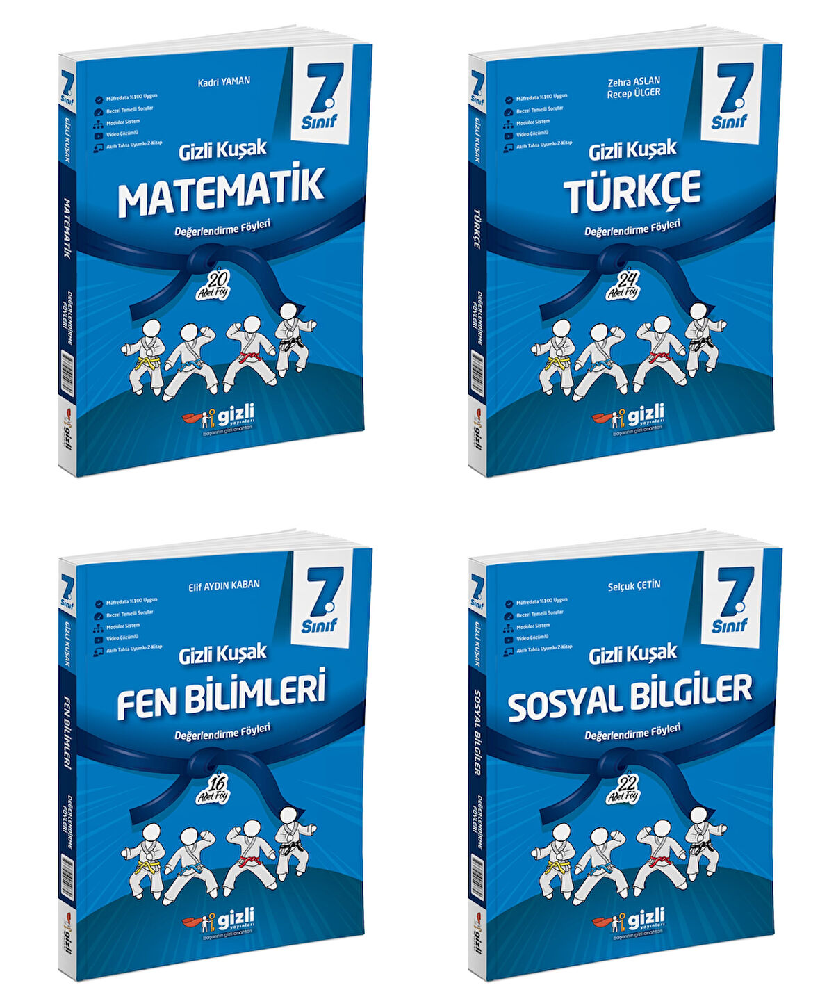 Gizli 2025 7. Sınıf Matematik + Türkçe + Fen + Sosyal Gizli Kuşak Serisi Seti 4 Kitap