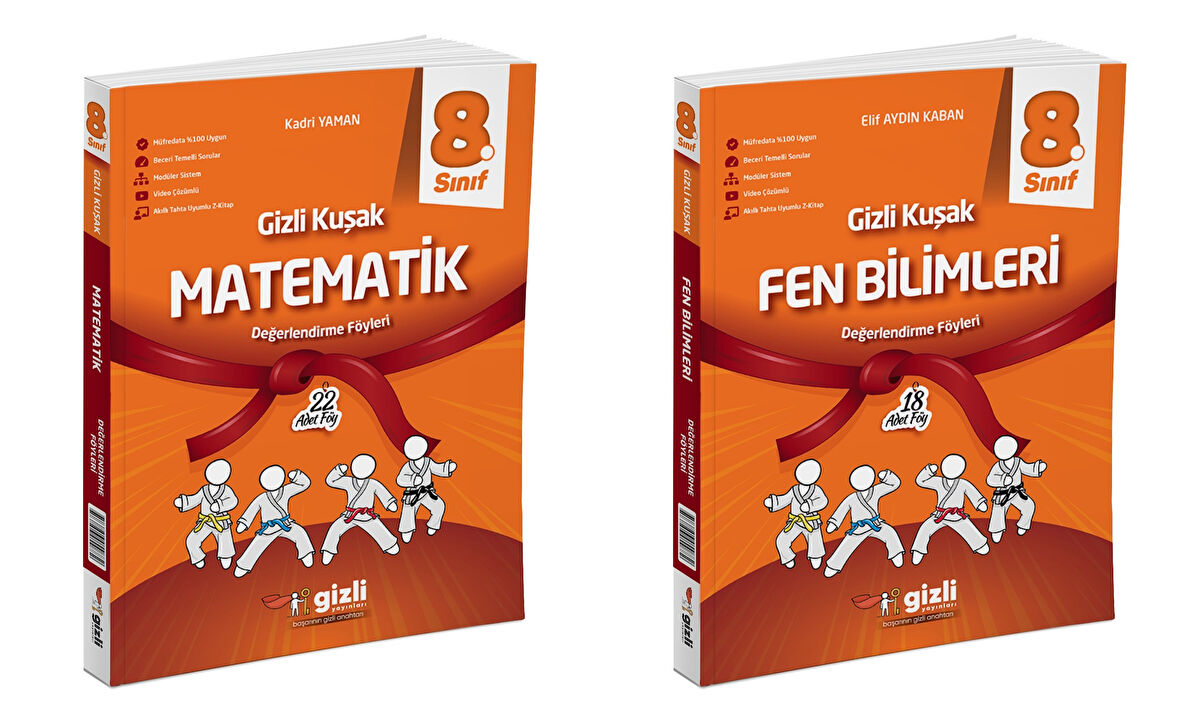 Gizli 2025 8. Sınıf Lgs Matematik + Fen Bilimleri Gizli Kuşak Serisi Seti 2 Kitap