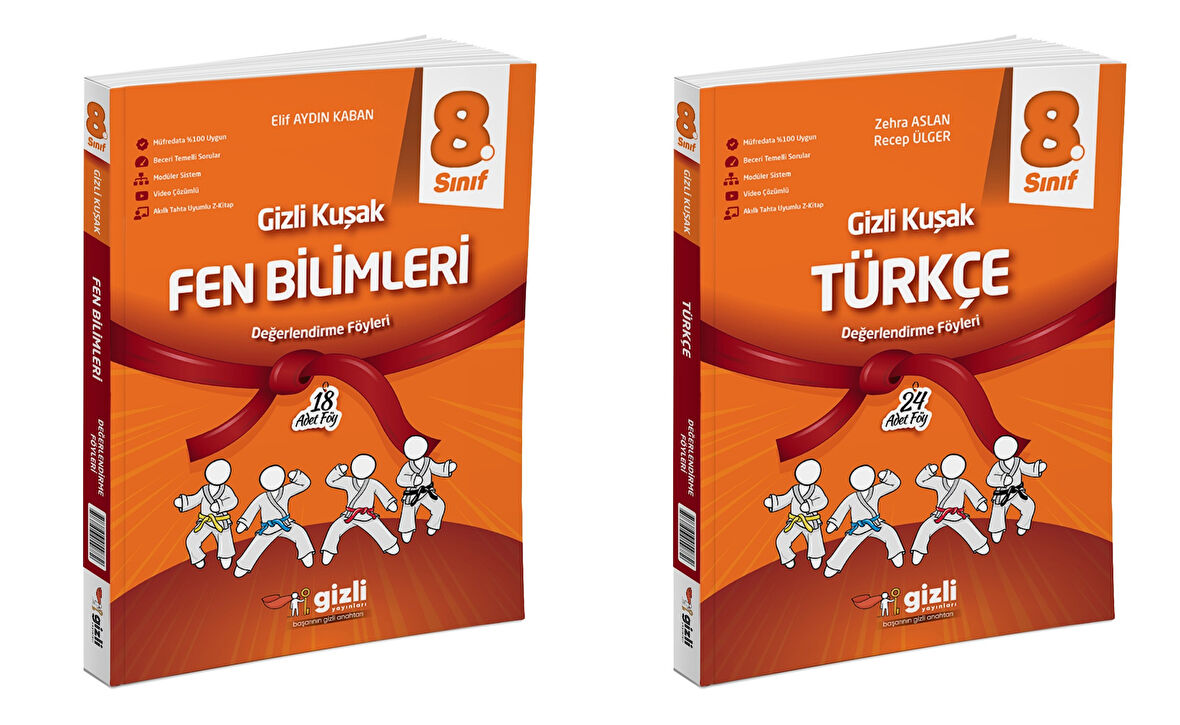 Gizli 2025 8. Sınıf Lgs Fen Bilimleri + Türkçe Gizli Kuşak Serisi Seti 2 Kitap